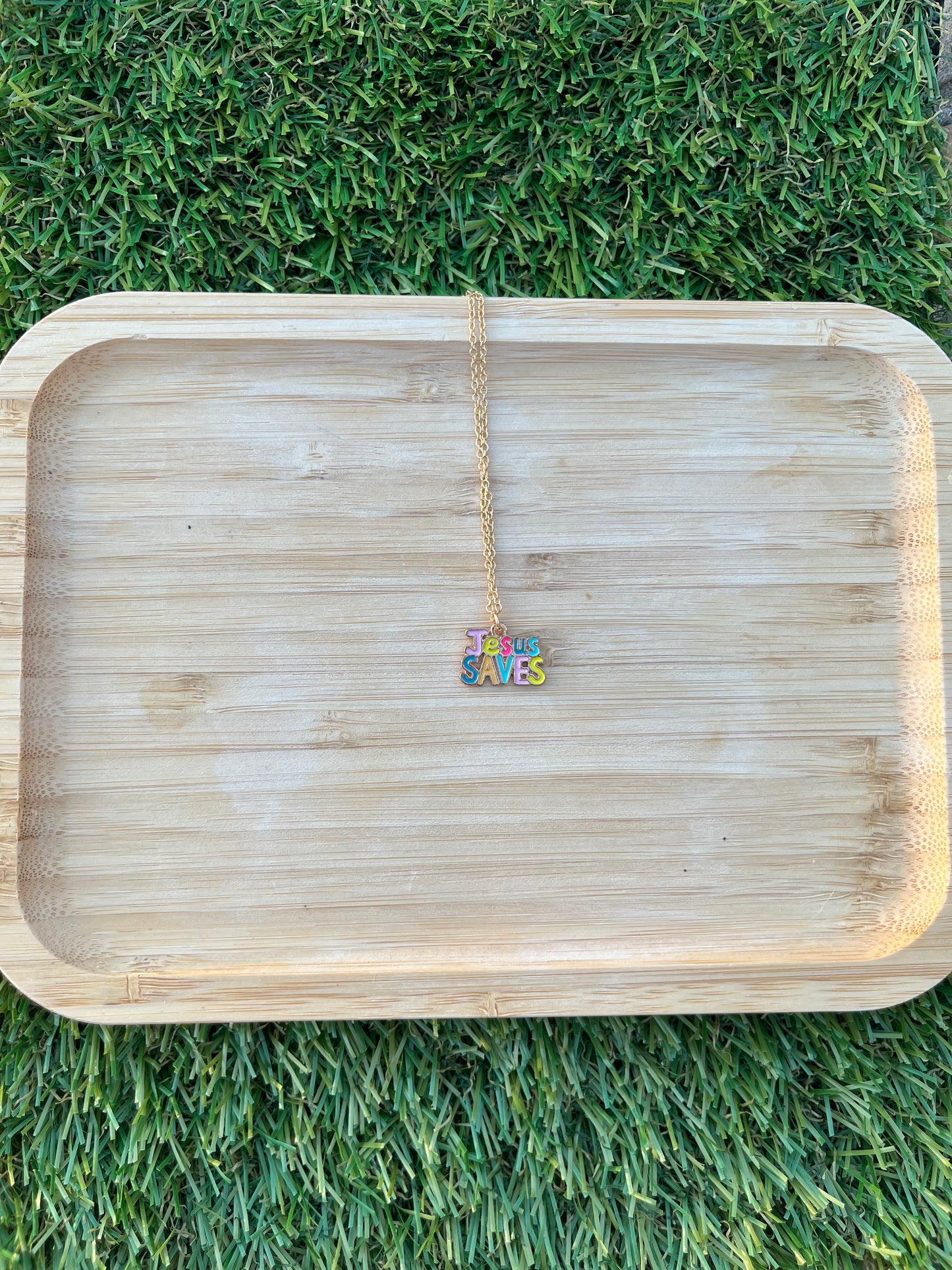 Jesus Saves & Gold Heart Necklace