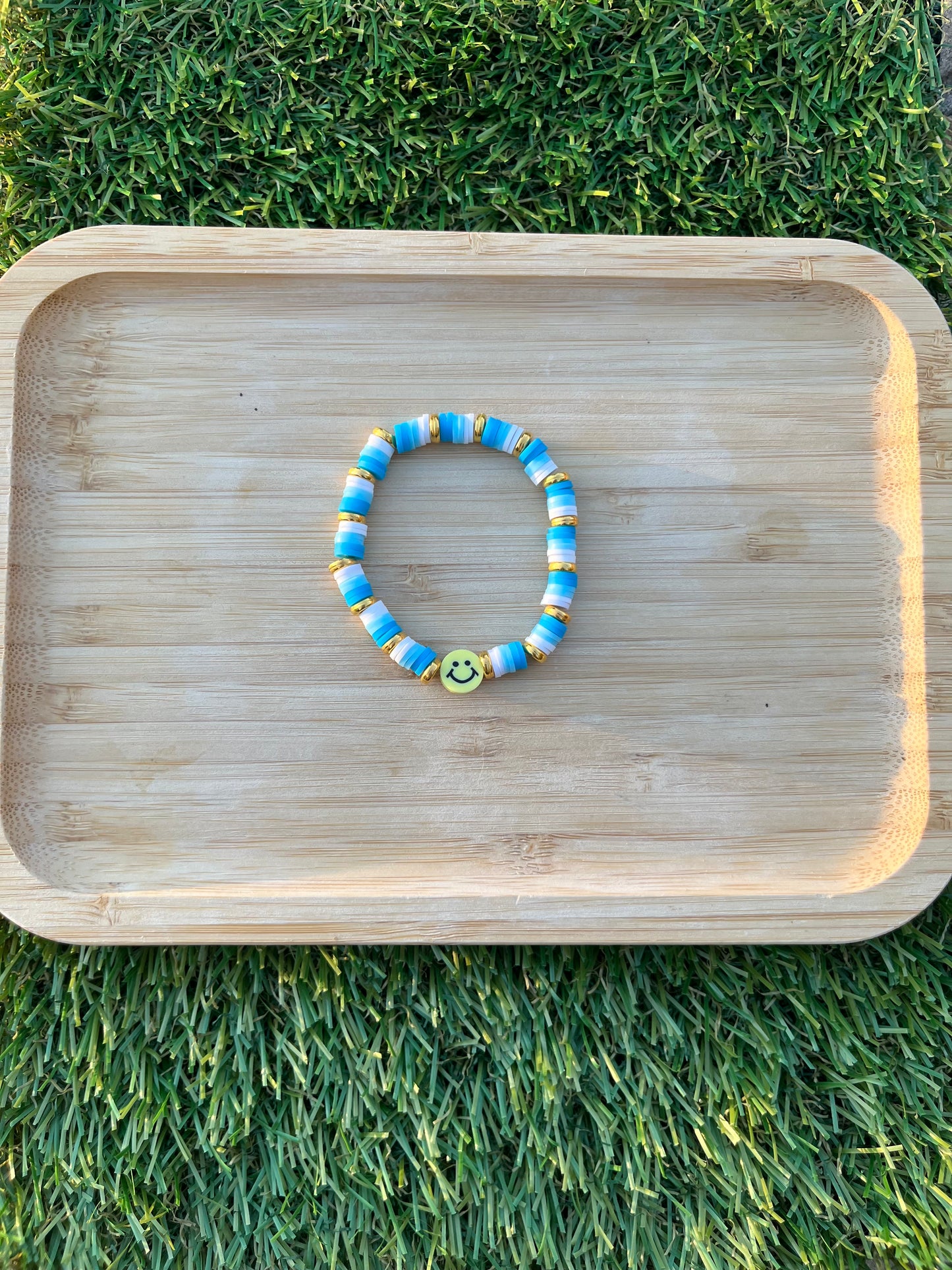 Blue Sky Smiley Bracelet