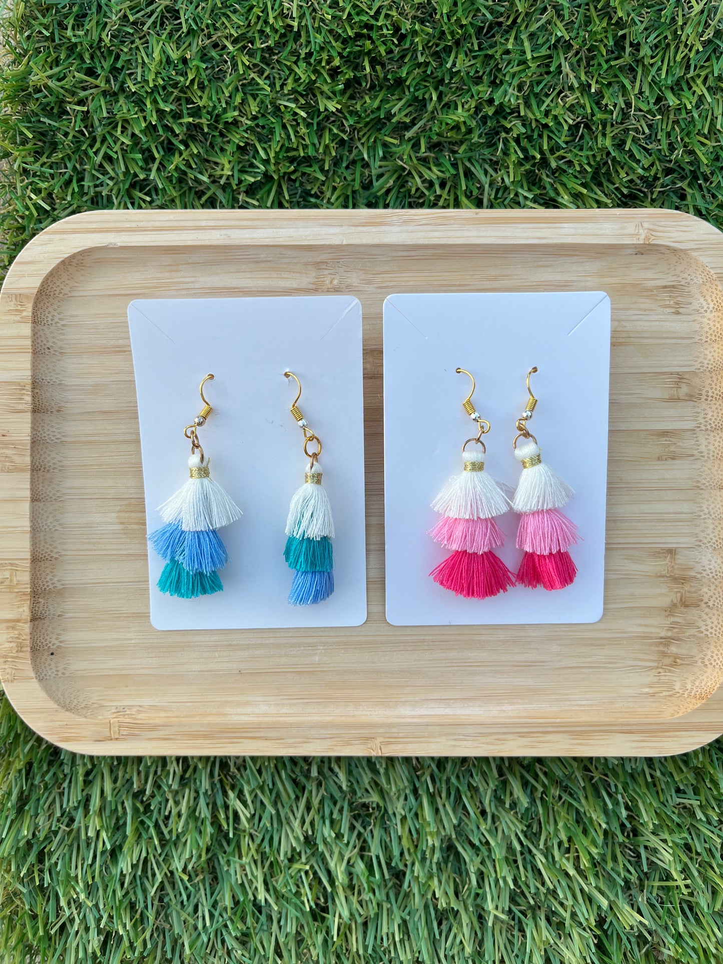 Blue and Pink Earrings