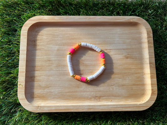 Orange, Pink and White Bracelet